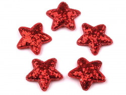 Aplikacje gwiazdki z brokatem czarwone