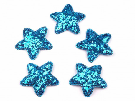 Aplikacje gwiazdki z brokatem niebieskie