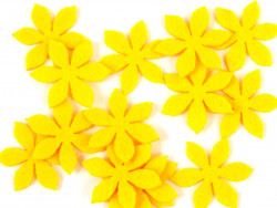 Aplikacja kwiatek z filcu żółta