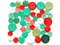 Guziki plastikowe - białe, czerwone, zielone