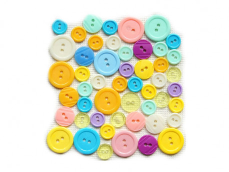 Guziki plastikowe - cukierkowe, pastelowe