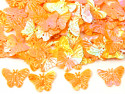Cekiny motylki 22mm pomarańczowe