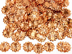 Cekiny kwiatki 22mm promienie złoty brąz