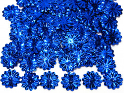 Cekiny kwiatki 22mm promienie chabrowe niebieskie