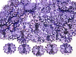Cekiny kwiatki 22mm promienie fioletowe jasne