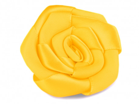 Róża satynowa 50mm żółta