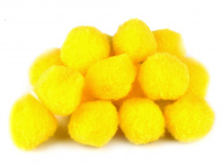 Pompony żółte 25mm - 10szt