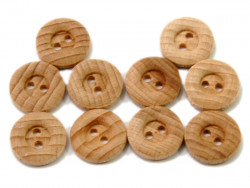 Drewniane guziki - obłe, 15mm