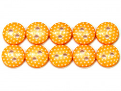 Guziki 10mm w kropki pomarańczowe