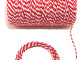 Sznurek bawełniany skręcany 1,5mm czerwono biały