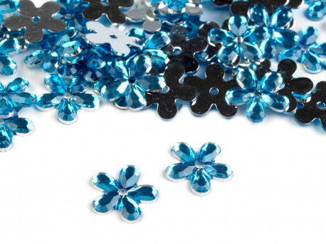 Kwiatki akrylowe 12mm niebieskie