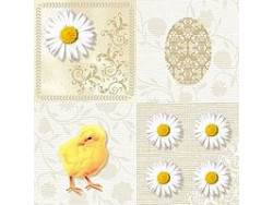 Serwetki Decoupage - Kurczaczek i stokrotki