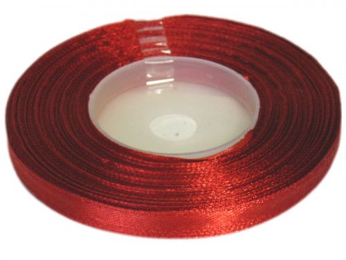 Wstążka satynowa 6mm - czerwona ceglasta