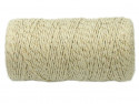 Sznurek bawełniany skręcany 1,5mm naturalny ze złotą nitką 100m