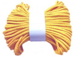 Sznurek bawełniany pełny 5mm żółty 50m