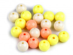 Koraliki kulki 9mm żółte morelowe perłowe 20szt. błyszczące