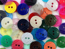 guziki 15mm plastikowe 25szt miks kolorów