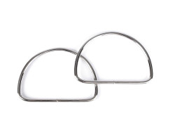 Ucho metalowe do torebki półkole 9cm srebrne