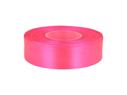 Wstążka satynowa 25mm - różowa neonowa
