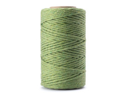 sznurek bawełniany 3mm zielony szałwia 100m