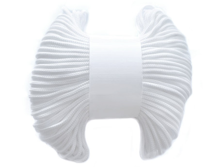Sznurek poliestrowy dziany 4mm biały 50m