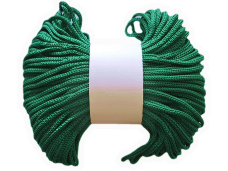Sznurek poliestrowy dziany 4mm zielony 50m