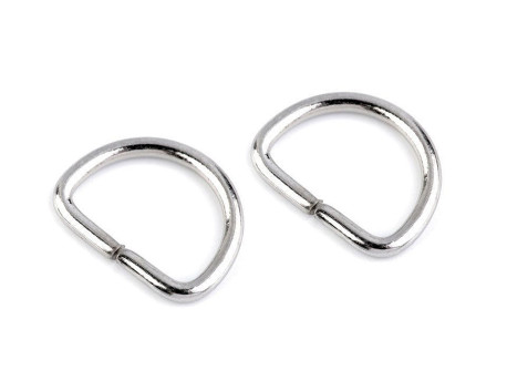 Półkole metalowe 20mm / 3mm srebrne