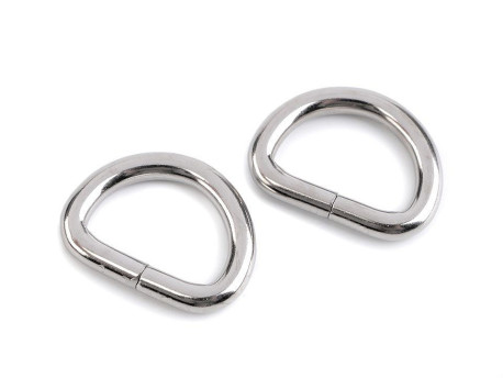 Półkole metalowe 20mm / 4mm srebrne
