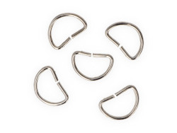 Półkole metalowe 20mm / 2mm srebrne