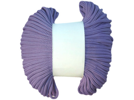 Sznurek poliestrowy dziany 4mm fioletowy 50m