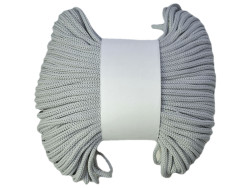Sznurek poliestrowy dziany 4mm szary jasny 50m