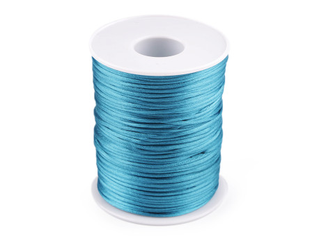 80-100m sznurek satynowy 1mm turkusowy