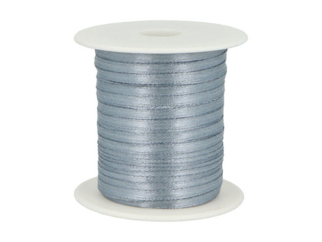 Wstążka satynowa 3mm rolka - szara srebrna