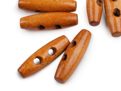 guziki drewniane 12x40 mm kołki brązowe koniakowe, lakierowane